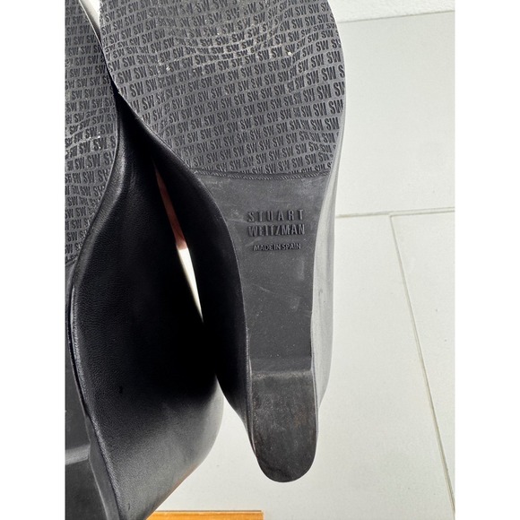 Stuart‎ Weitzman Leather Black Wedges Heels Shoes Womens Size 8Minimalist Work - Picture 9 of 11